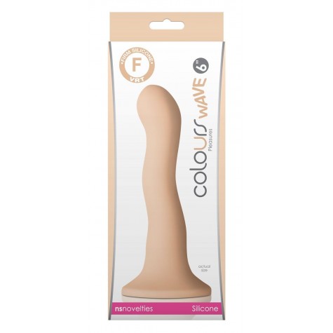 Телесный волнистый фаллоимитатор Colours Wave 6" Dildo - 19 см.