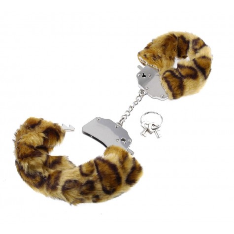 Наручники металлические с гепардовым мехом Original Furry Cuffs