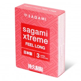 Утолщенные презервативы Sagami Xtreme FEEL LONG с точками - 3 шт.