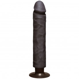 Коричневый вибратор The Realistic Cock ULTRASKYN Without Balls Vibrating 10” - 29,2 см.