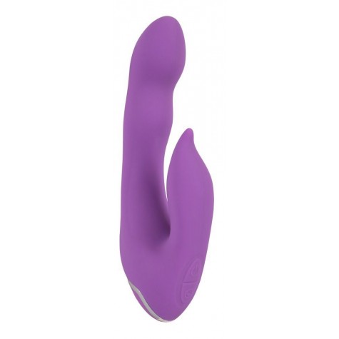 Фиолетовый вибромассажёр для внутренней и наружной стимуляции Purple Vibe G-Spot - 20 см.